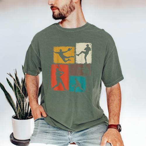 Baseball Player Collage Men Kids Coach Youth Boys Men's Comfort Colors T-Shirt - Sportilla