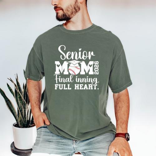 Baseball Senior Mom 2026 Final Inning Baseball Senior Mama Men's Comfort Colors T-Shirt - Sportilla