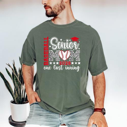 Baseball Senior Mom 2026 Last Inning Baseball Senior Mama Men's Comfort Colors T-Shirt - Sportilla