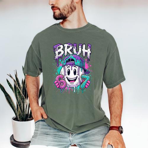 Bruh 67 Baseball Drip Boys Kids Six Seven Meme 6-7 Dripping Men's Comfort Colors T-Shirt - Sportilla