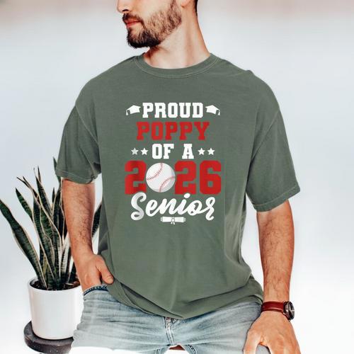 Class Of 2026 Senior Year Baseball Poppy 2026 Graduate Men's Comfort Colors T-Shirt - Sportilla