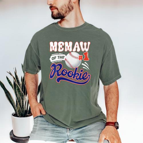 Memaw Rookie Of Year 1st Birthday Baseball Theme Matching Men's Comfort Colors T-Shirt - Sportilla