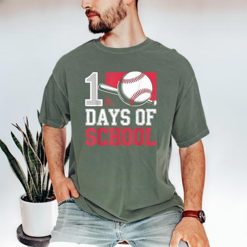 Retro 100 Days Of School Baseball Teacher Student 100 Days Men's Comfort Colors T-Shirt - Sportilla