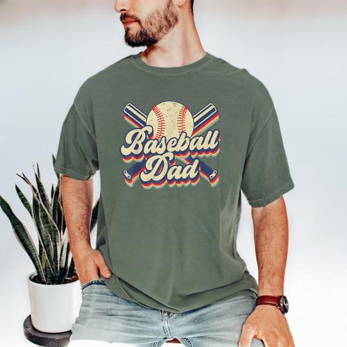 Retro Baseball Dad Sports Lovers Happy Father's Day Men's Comfort Colors T-Shirt - Sportilla