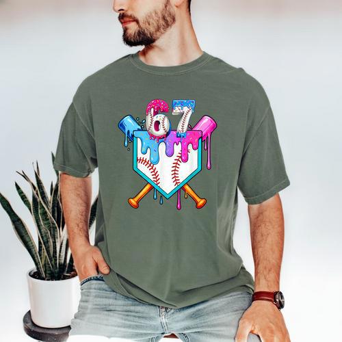 Six Seven Baseball Respect The Drip Boys Baseball Men's Comfort Colors T-Shirt - Sportilla