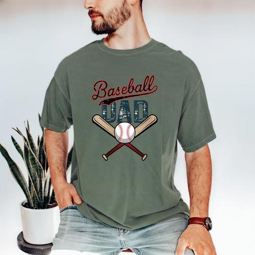 Vintage Baseball Dad Father's Day Birthday Matching Family Men's Comfort Colors T-Shirt - Sportilla