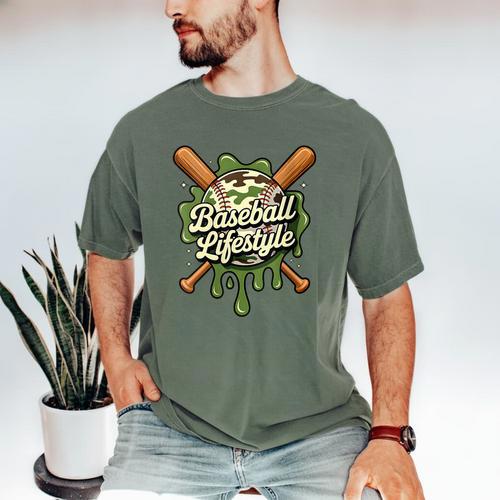 Women's Baseball Life Style 101 Apparel Youth Drip Baseball Boys Kid Men's Comfort Colors T-Shirt - Sportilla