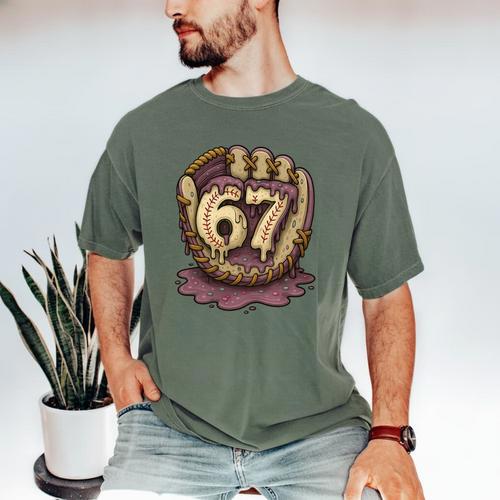 67 Ice Cream Drip Six Seven Baseball Premium Tri-Blend Men's Comfort Colors T-Shirt - Sportilla