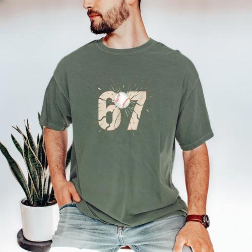 Baseball 67 Six Seven Meme Number Men's Comfort Colors T-Shirt - Sportilla