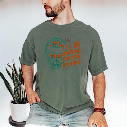 Baseball Catcher Waiting At Home Aggressive Player Quote Men's Comfort Colors T-Shirt - Sportilla