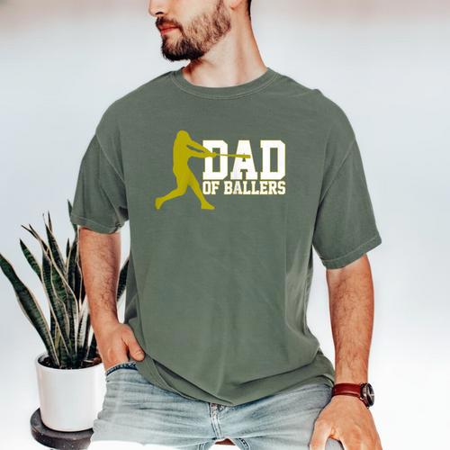 Baseball Dad Of Ballers Raglan Baseball Tee Men's Comfort Colors T-Shirt - Sportilla