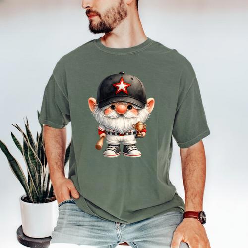 Baseball Dad Gnome For Baseball Lover With Winner Trophy Premium Tri-Blend Men's Comfort Colors T-Shirt - Sportilla