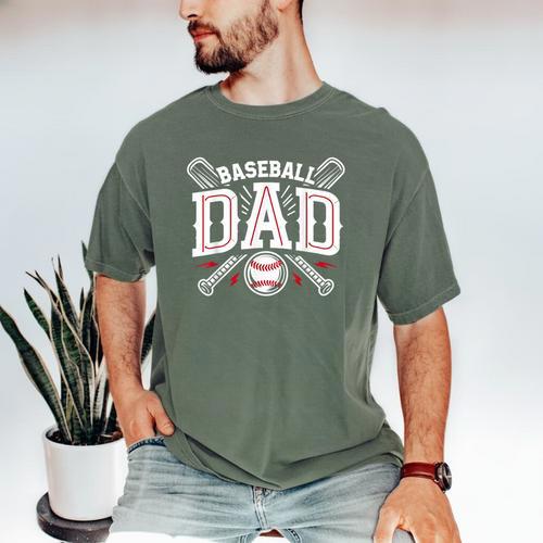 Baseball Dad Happy Fathers Day Men's Comfort Colors T-Shirt - Sportilla