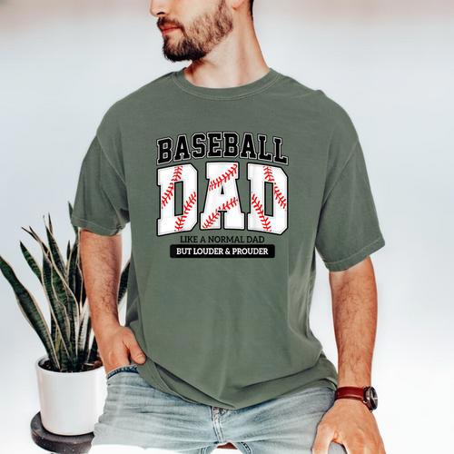 Baseball Dad Like Normal Dad But Louder Prouder Father Day Men's Comfort Colors T-Shirt - Sportilla