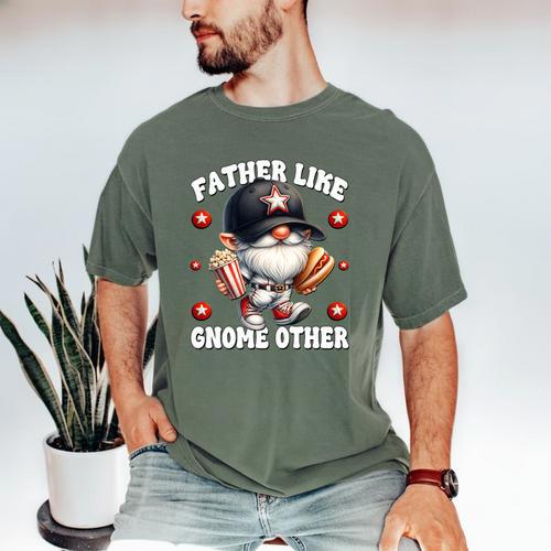 Baseball Dad Saying Hot Dog Gnome Pun For Fathers Day Premium Tri-Blend Men's Comfort Colors T-Shirt - Sportilla