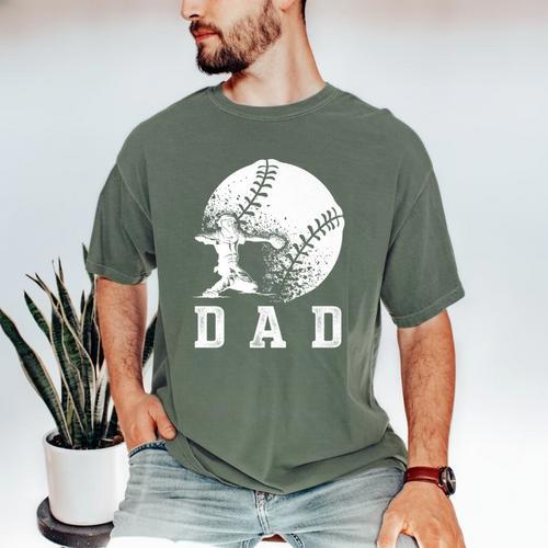 Baseball Dad Softball Daddy Sports Lovers Father's Day Premium Men's Comfort Colors T-Shirt - Sportilla