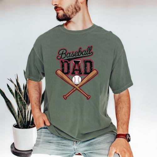 Baseball Dad Vintage Father's Day Family Humor Sport Lovers Men's Comfort Colors T-Shirt - Sportilla