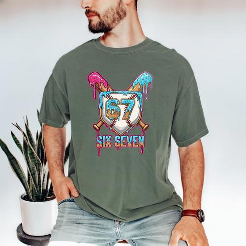 Baseball Drip Number 67 Player 6-7 Six Seven Meme Gen Alpha Men's Comfort Colors T-Shirt - Sportilla
