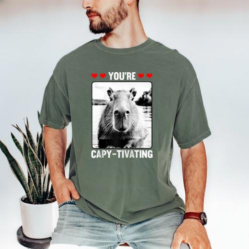 Capybara Love Valentines Day Cute Animal Hearts Raglan Baseball Tee Men's Comfort Colors T-Shirt - Sportilla
