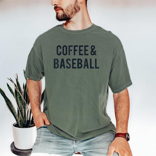 Coffee And Baseball Men's Comfort Colors T-Shirt - Sportilla
