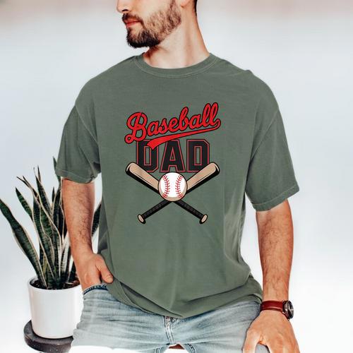 Father's Day Baseball Dad Daddy Vintage Game Day Boys Kids Men's Comfort Colors T-Shirt - Sportilla