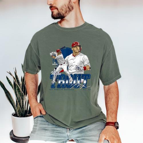 Mike Trout Los Angeles A MLB Baseball Players MLBMTR302N Men's Comfort Colors T-Shirt - Sportilla