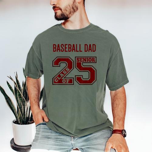 SENIOR BASEBALL DAD 2025 MAROON BASEBALL DAD SENIOR 25 3 Men's Comfort Colors T-Shirt - Sportilla