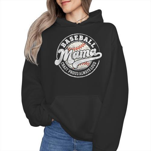 Baseball Mama Baseball Mom Matching Family Crazy Proud Wmen Hoodie - Sportilla
