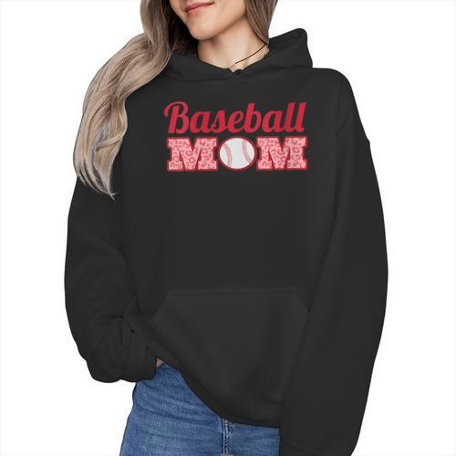 Baseball Mom Cute Mother Fans Baseball Graphic Wmen Hoodie - Sportilla