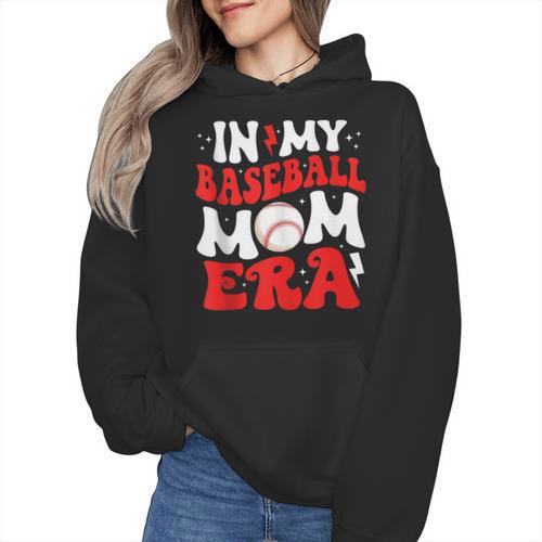 In My Baseball Mom Era Cute Groovy Baseball Wmen Hoodie - Sportilla