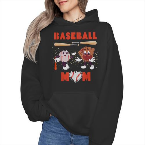 Baseball Mom Heart Baseball Mama Mother's Day Wmen Hoodie - Sportilla