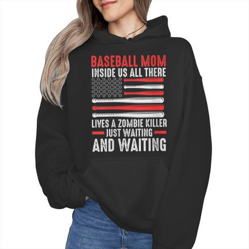 Baseball Mom Inside Us All There Lives a Zombie Sport Wmen Hoodie - Sportilla