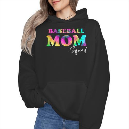 Baseball Mom Squad Tie Dye Cute Ball Mom Wmen Hoodie - Sportilla