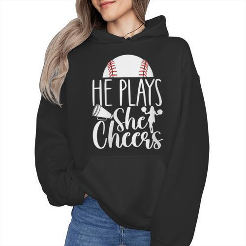 Cheer Baseball Mom Baseball And Cheer Mother Wmen Hoodie - Sportilla