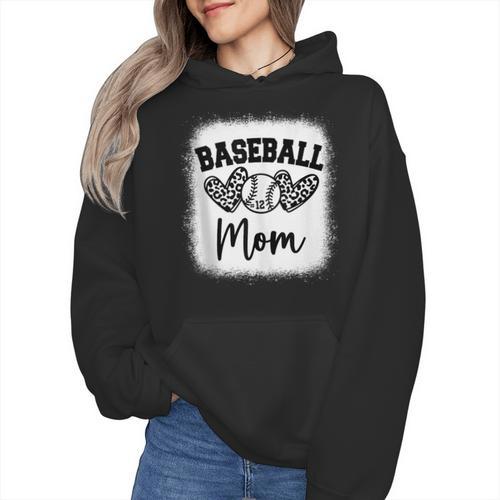 Custom Baseball Mom Number 12 Heart For Mom Wmen Hoodie - Sportilla