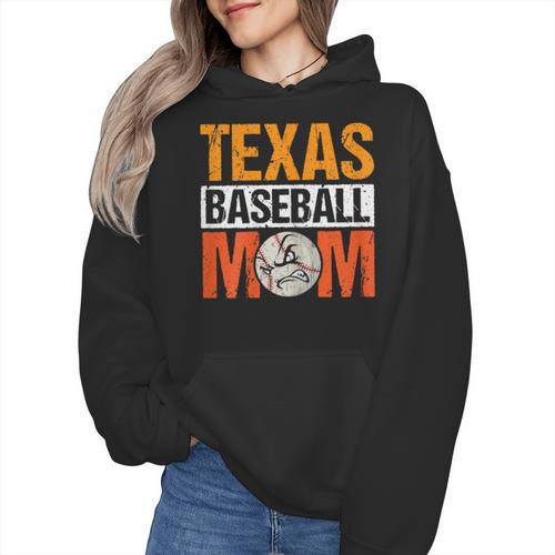 Texas Baseball Mom Design Baseball Player And Baseball Wmen Hoodie - Sportilla