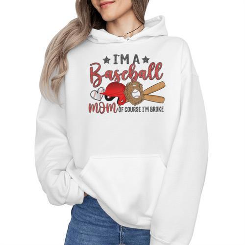 Ball Mom I'm A Baseball Mom Baseball Mom Wmen Hoodie - Sportilla