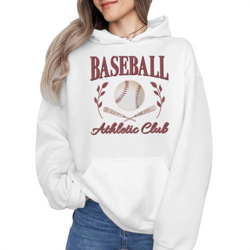 Baseball Athletic Social Club Baseball Mom Trendy Baseball Raglan Baseball Tee Wmen Hoodie - Sportilla