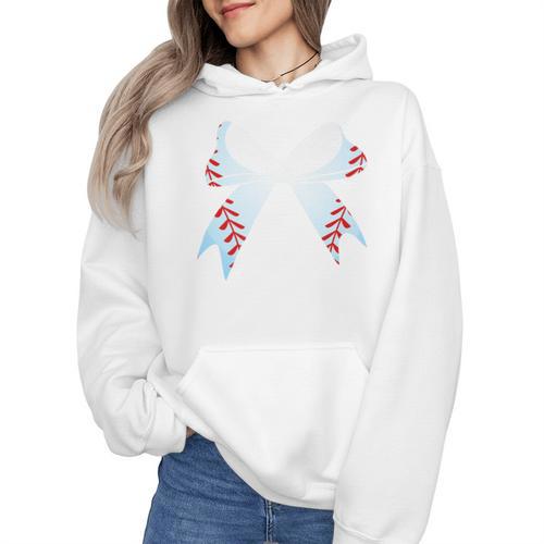 Baseball Bow Baseball Mom Women Baseball Mama Premium Wmen Hoodie - Sportilla