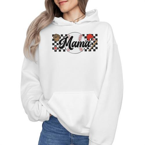 Baseball Mama Game Day Vibes Women Baseball Mom Wmen Hoodie - Sportilla
