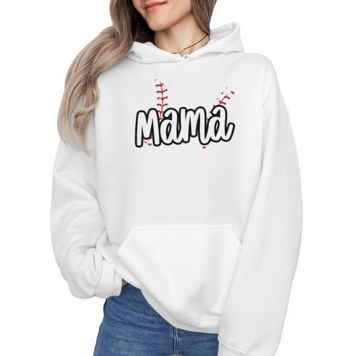 Baseball Mama Scribble Heart Baseball Mom Sports Team Tball Wmen Hoodie - Sportilla