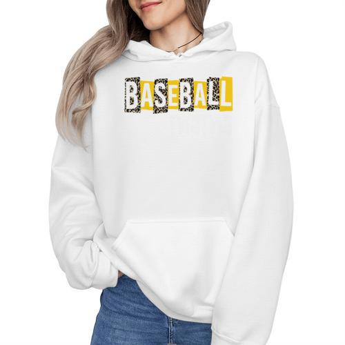 Baseball Mama Yellow Leopard Print Baseball Mom Gear Sports Wmen Hoodie - Sportilla
