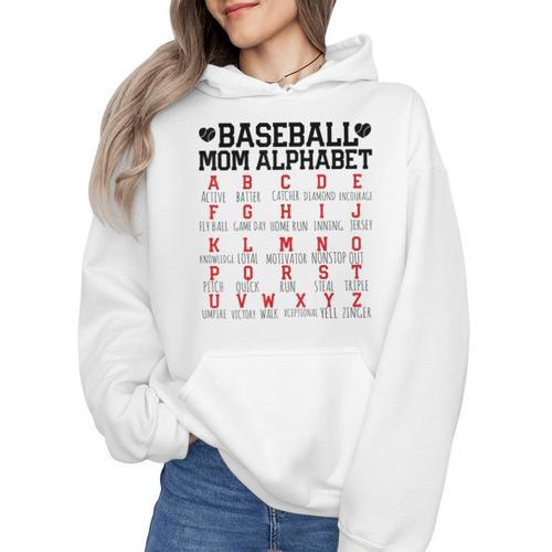 Baseball Mom Alphabet Wmen Hoodie - Sportilla
