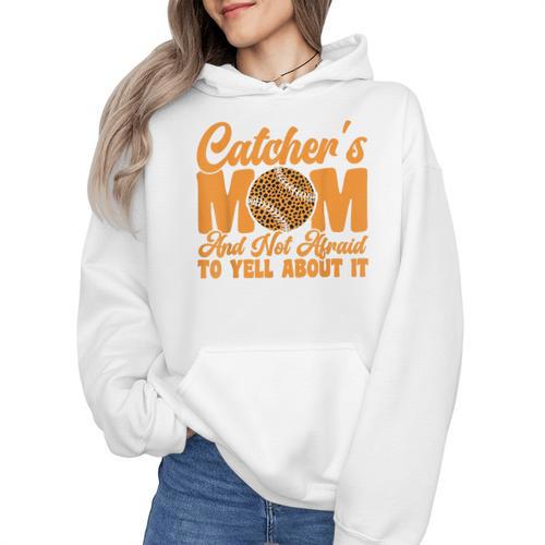 Baseball Mom Catcher's Mom Leopard Softball Mom Wmen Hoodie - Sportilla