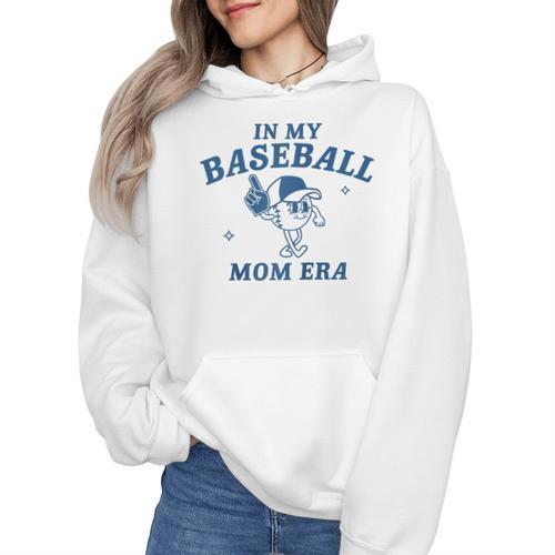 In My Baseball Mom Era Retro Game Day Mama Groovy Season Raglan Baseball Tee Wmen Hoodie - Sportilla