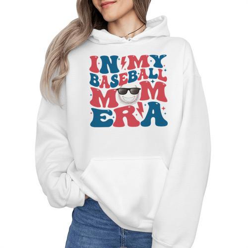 In My Baseball Mom Era Smile Face Retro Wmen Hoodie - Sportilla