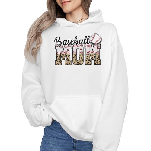 Baseball Mom Leopard Game Day Vibes Baseball Mama Wmen Hoodie - Sportilla