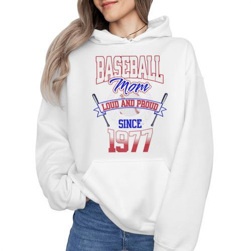 Baseball Mom Loud & Proud Since 1977 Premium Wmen Hoodie - Sportilla