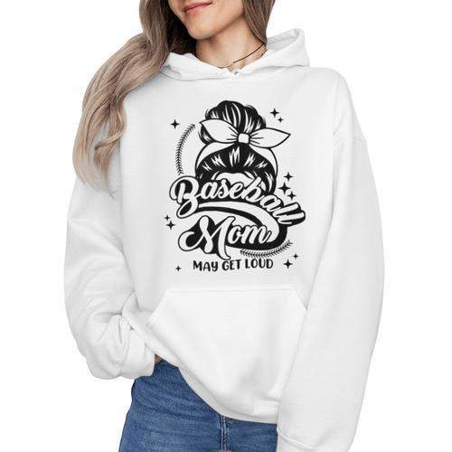 Baseball Mom May Get Loud Messy Bun Mother's Day Wmen Hoodie - Sportilla