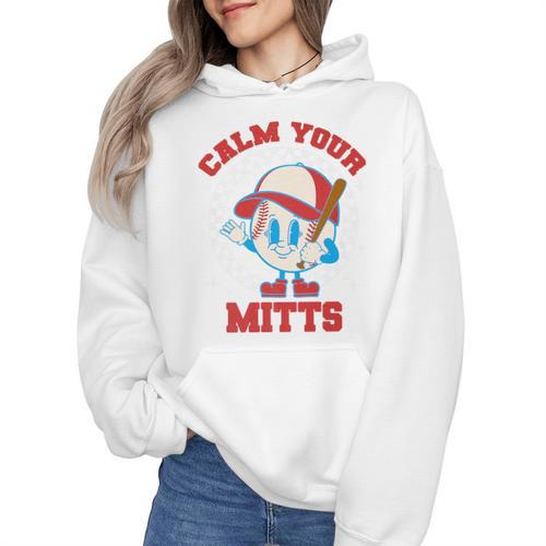 Calm Your Mitts Baseball Mom Mother's Day Softball Mom Premium Wmen Hoodie - Sportilla